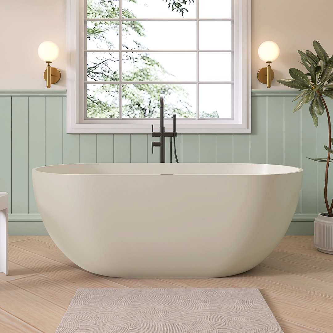 59'' x 29'' Freestanding Soaking Solid Surface Bathtub